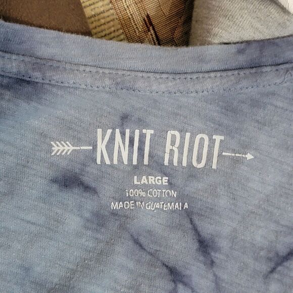 Aerosmith T-Shirt Womens L Blue Tie Dye Short Sleeve Back In The Saddle Graphic - Picture 9 of 10